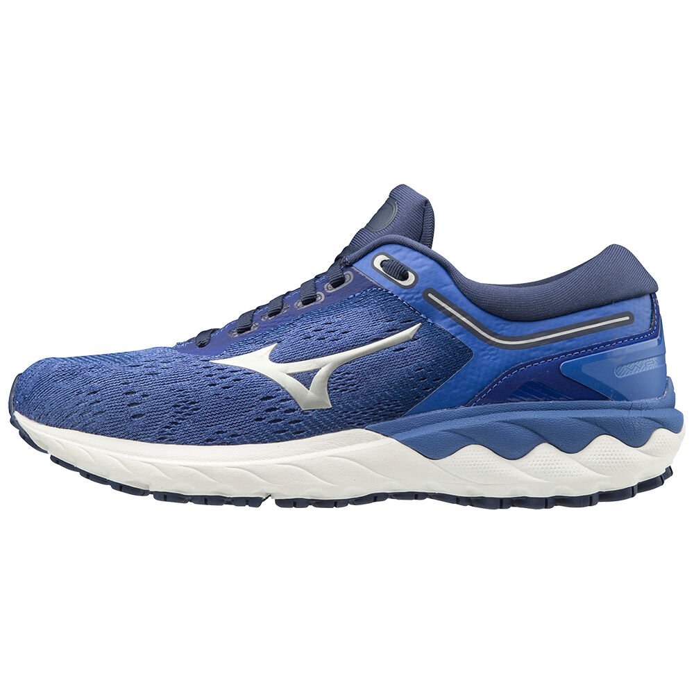 Women's Mizuno Running Shoes Blue/Silver Wave Skyrise Shoes - J1GD200903